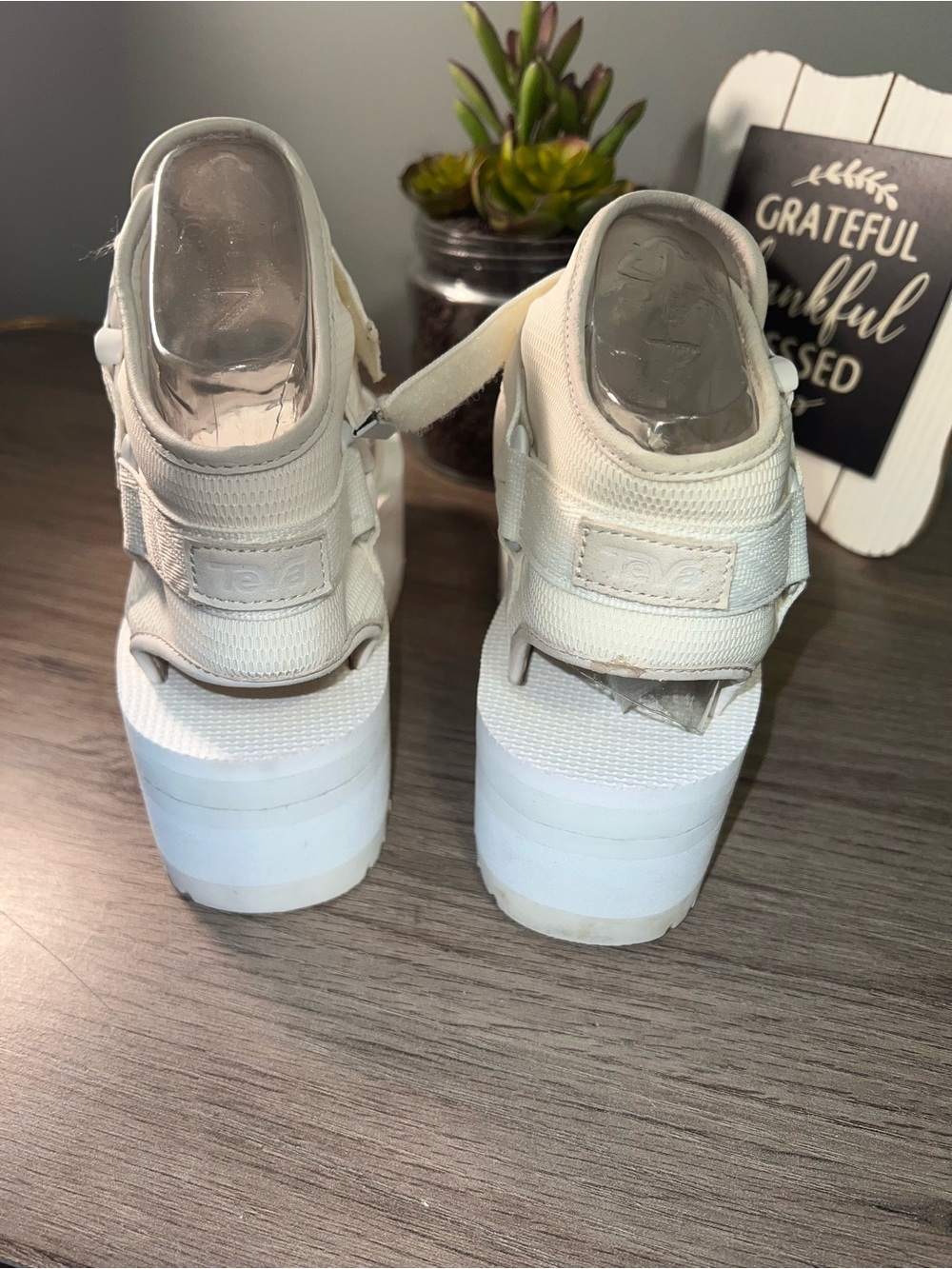 Teva White Chunky Platform Sandals with Adjustable Straps - Picture 13 of 16